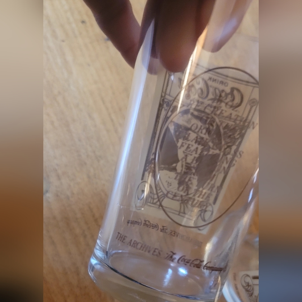 VINTAGE Coca-Cola Tiffany Style, Stained Glass Drinking Glasses/Tumblers 5(+2) - Picture 7 of 16